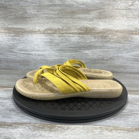 B.O.C. by Born Woman’s Alisha yellow Criss Cross Strap Flat Sandals Size 8 - Picture 1 of 9